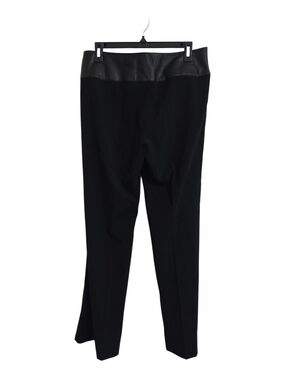 Cache Black Boot Cut Pants with Faux Leather Waistband
